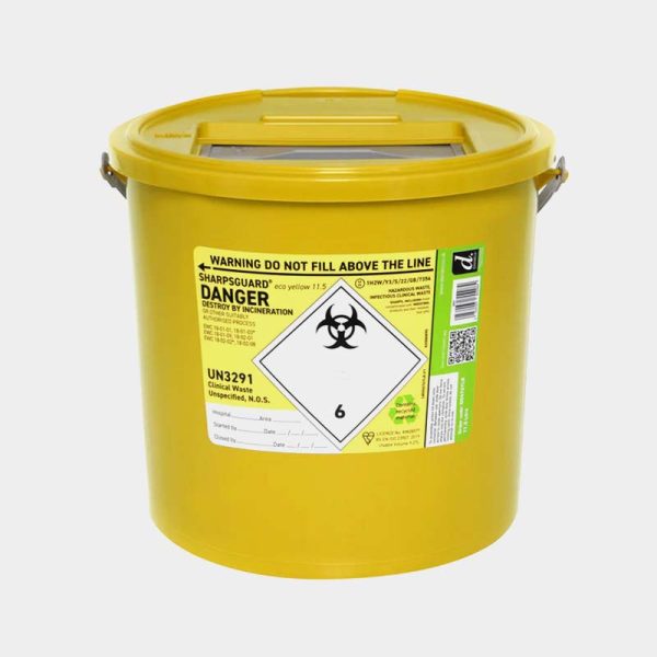 Sharps Disposal Bins: Yellow – 11.5L