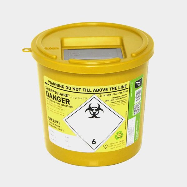 Sharps Disposal Bins: Yellow – 2.5